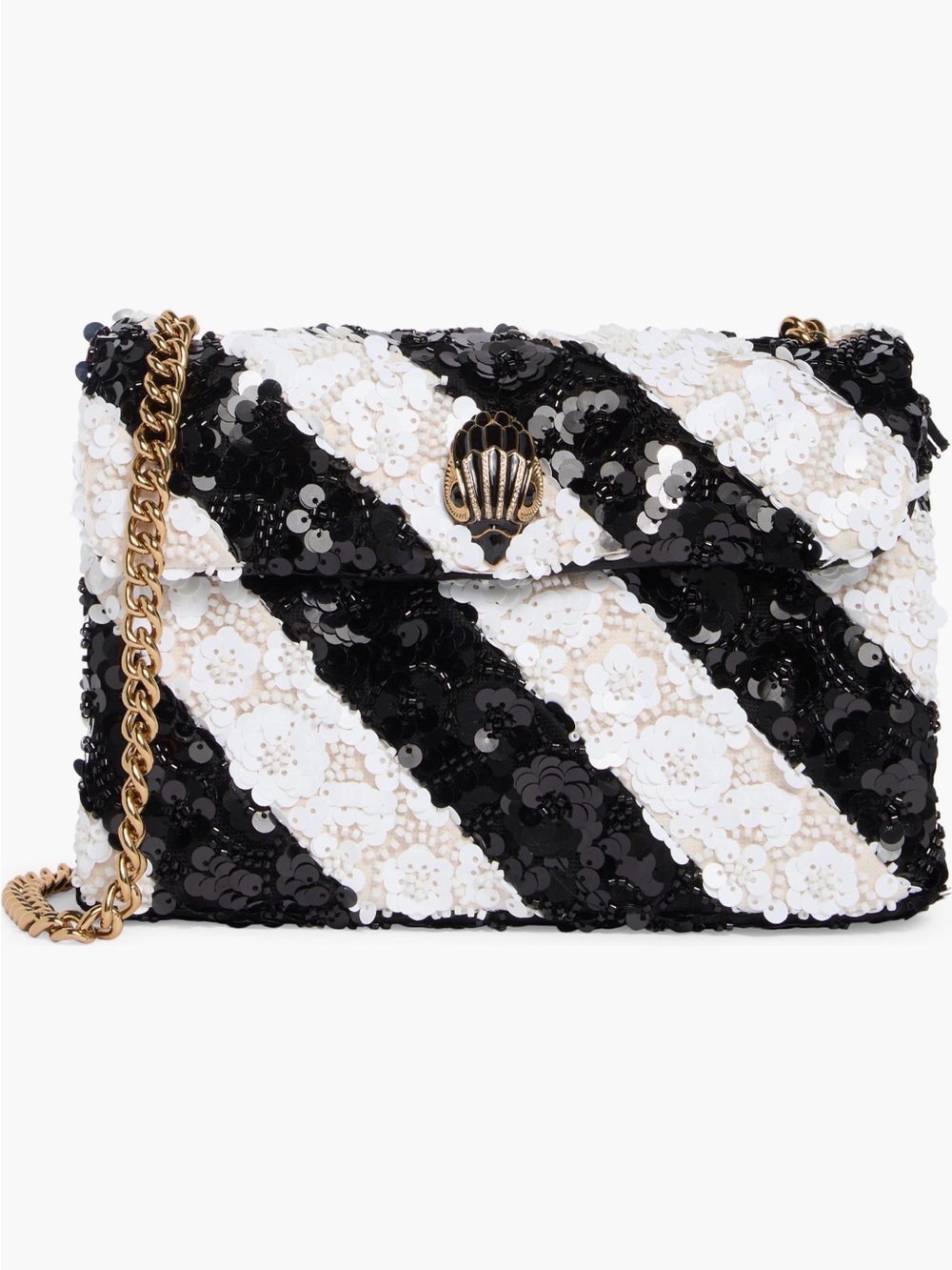 KURT GEIGER LONDON MEDIUM KENSINGTON SEQUIN CONVERTIBLE BAG